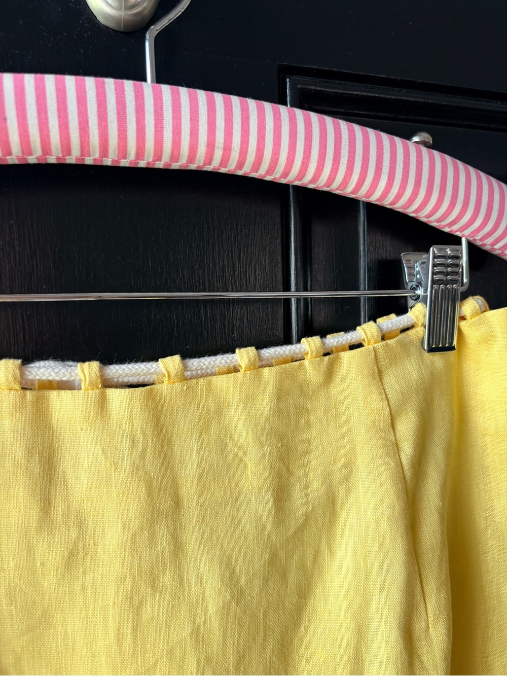 STAUD Ariana Yellow Linen Scalloped Hem Mini Skirt Size 6 - Picture 10 of 13